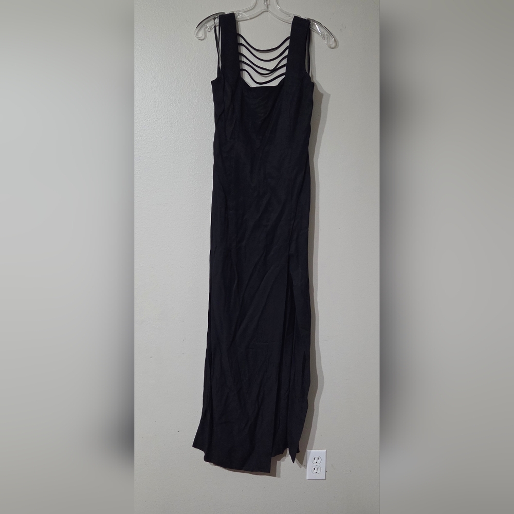 Randm Night Black Formal Dress with Slit.  Size 9.